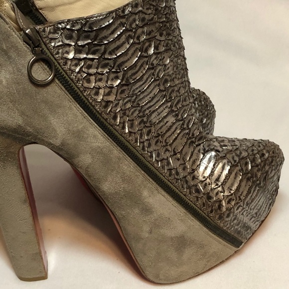 Christian Louboutin Python Suede Booties - Picture 16 of 16